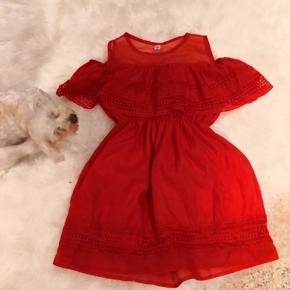 New Beautiful red color mini dress